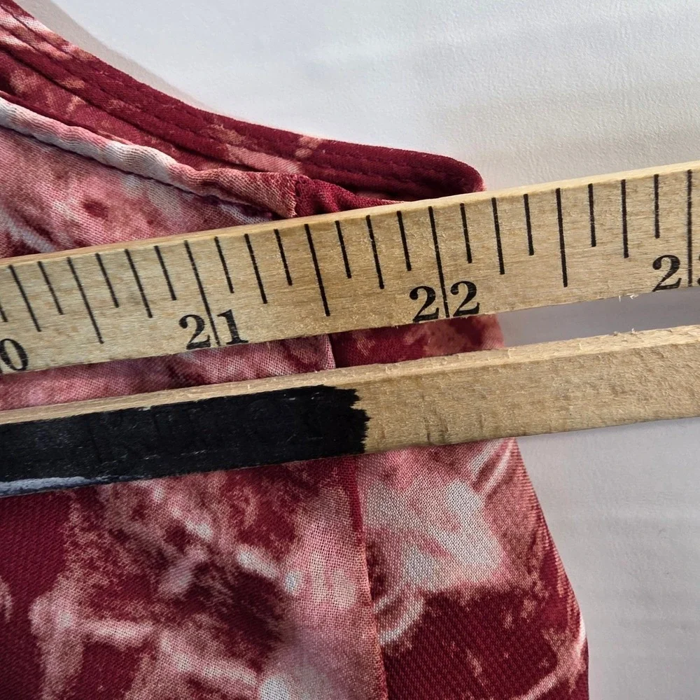 Lane Bryant Shirt Plus Size 18 Burgundy Tie Dye‎ Tank Top Blouse Sleeveless Cami
